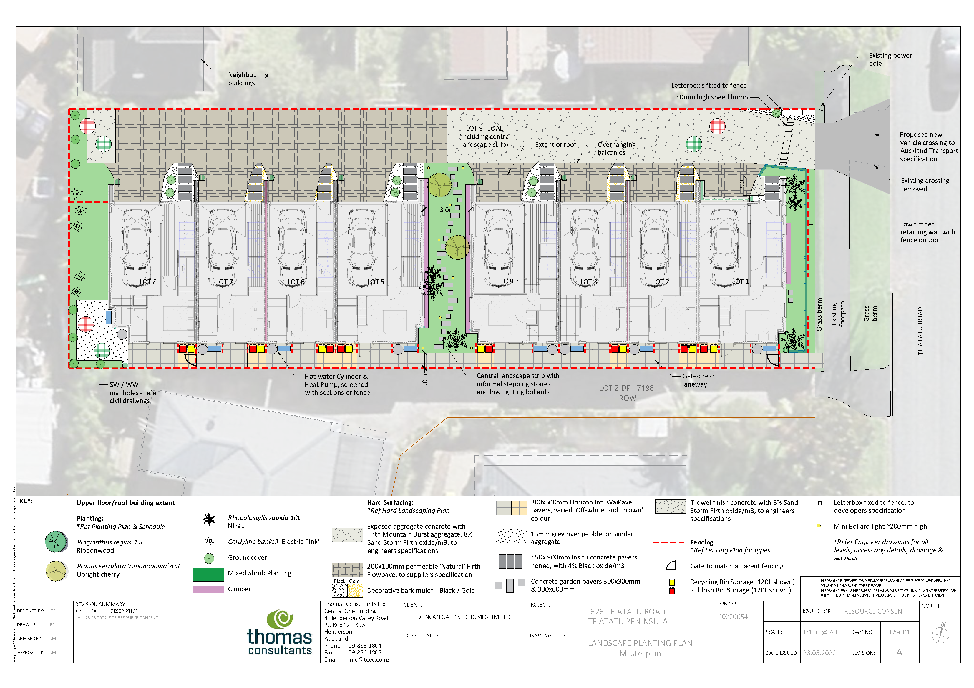 Te Atatu road development - landscape plans for resourcec consent